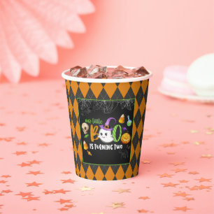 Our Little Boo is Turning TWO Blk/Orange Paper Cup