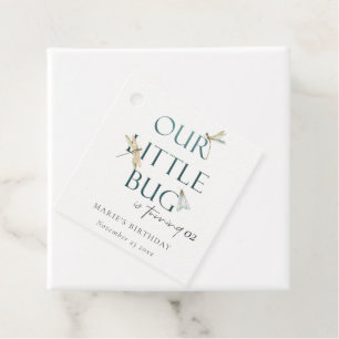 Our Little Bug Blue Dragonfly Any Age Birthday Favour Tags