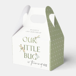 Our Little Bug Green Dragonfly Any Age Birthday Favor Box