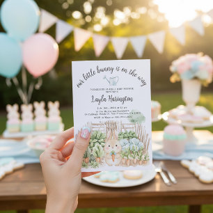 Our Little Bunny Is On The Way Garden Baby Shower Invitation