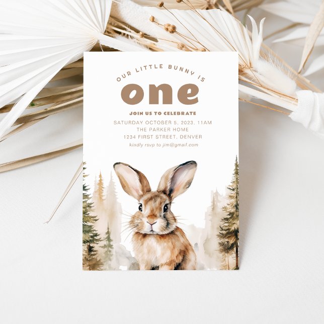 Our Little Bunny Is One 1st Birthday Invite (Creator Uploaded)