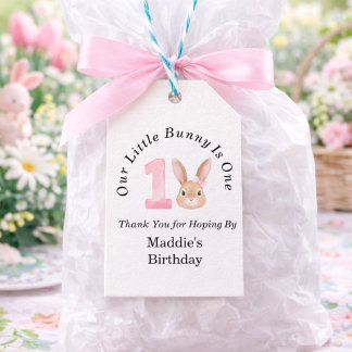 Our Little Bunny Is One 1st Birthday Thank You  Gift Tags