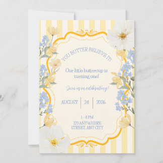 Our Little Buttercup Birthday Invite 