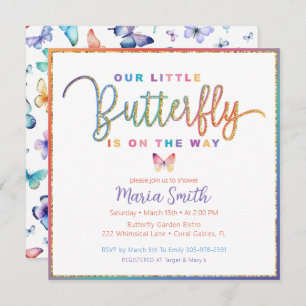 Our Little Butterfly Baby Shower Invitation
