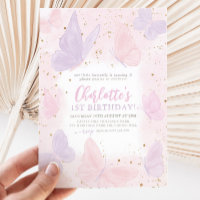 Our Little Butterfly Girls Pink Birthday 