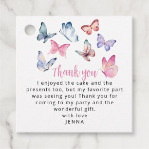 Our Little Butterfly Photo Birthday Party Favour Tags
