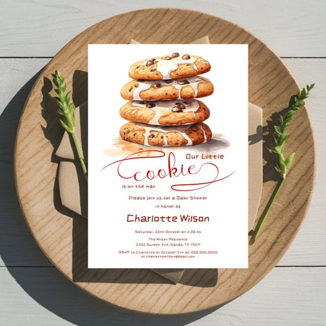 Our Little Cookie Is On The Way Cute Baby Shower Invitation (Creator Uploaded)