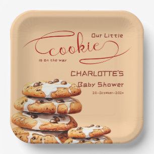 Our Little Cookie Is On The Way Cute Baby Shower Paper Plate