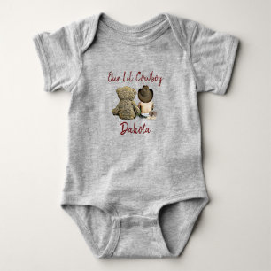 Our Little Cowboy Personalized Baby Boy Bodysuit