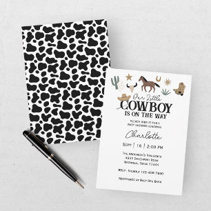 Our Little Cowboy Western Rodeo Baby Shower Invitation