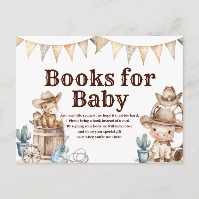 Our Little Cowboy Wild West Books for Baby Postcard (Front)