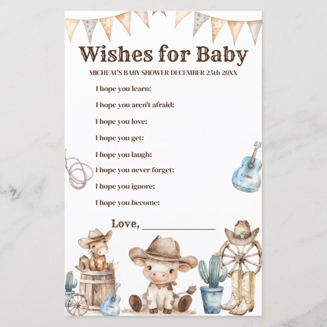 Our Little Cowboy Wild West Wishes for Baby (Front)
