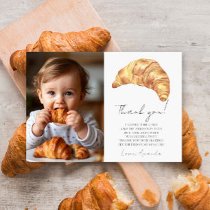 Our Little Croissant 1st Birthday Thank you Card