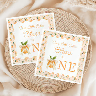 Our Little Cutie Is One First Birthday Napkin