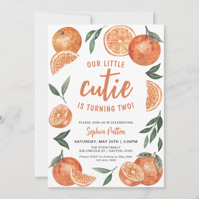 Our Little Cutie Kids Birthday Party Invitation (Front)