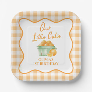 Our Little cutie orange birthday Paper Plate