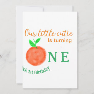 Our little cutie orange one birthday citrus fruit invitation