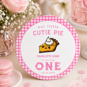 Our Little Cutie Pi Day 1st Birthday Classic Round Sticker