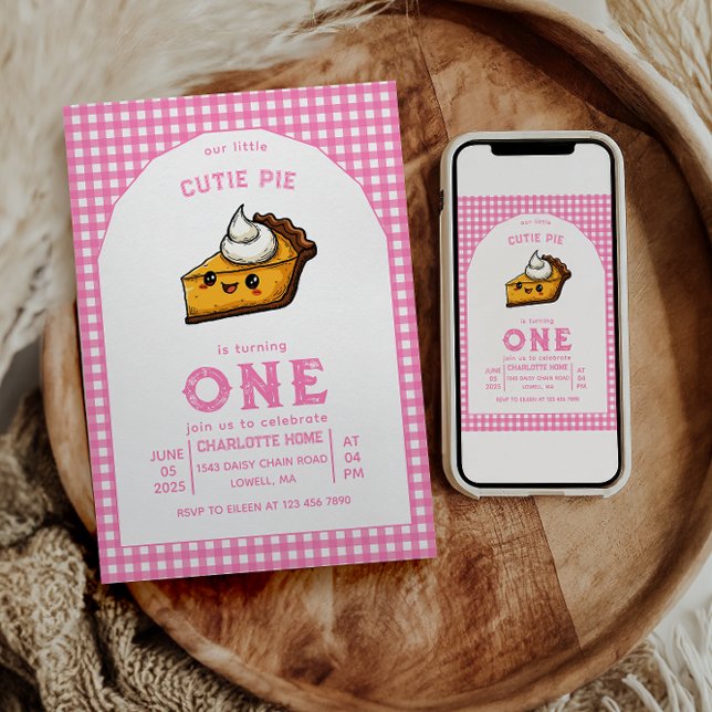 Our Little Cutie Pi Day 1st Birthday Invitation (Creator Uploaded)