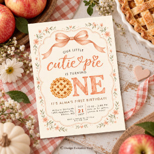 Our Little Cutie Pie 1st Birthday Invitation 