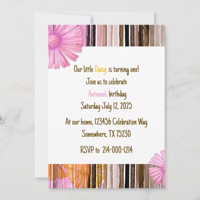 Our little Daisy  Invitation (Front)