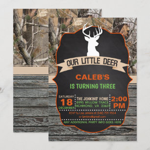 Our Little Deer Birthday Invitation - Boy