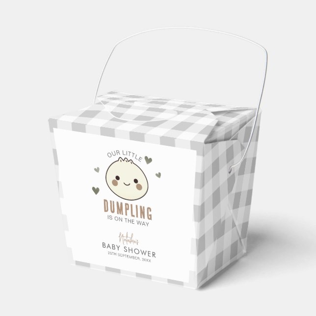 Our Little Dumpling Gender Neutral Baby Shower Favor Box (Front Side)