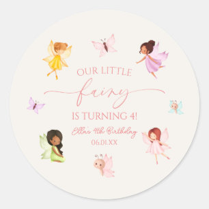Our Little Fairy Enchanted Fairies Birthday Party Classic Round Sticker