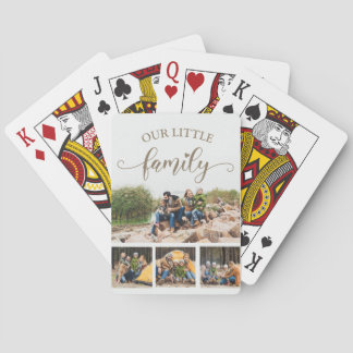Our Little Family 4 Photo Collage Playing Cards