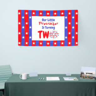 Our Little Firecracker 2nd Birthday Banner