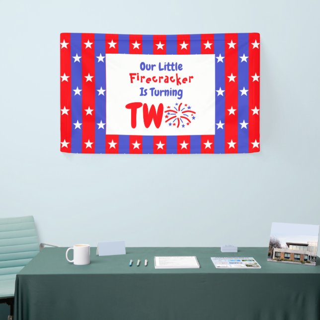 Our Little Firecracker 2nd Birthday Banner (Tradeshow)