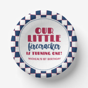 Our little firecracker First birthday Paper Plate