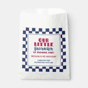 Our little firecracker is turning one birthday favour bag