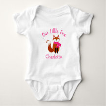 Our Little Fox Cute Pink Scarf Personalized
