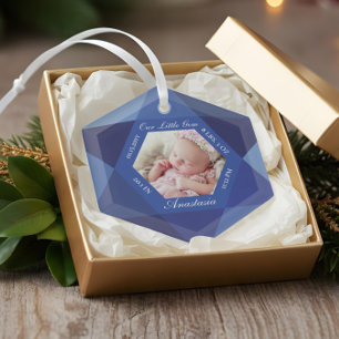 Our Little Gem September Birthstone Baby Birth Glass Ornament