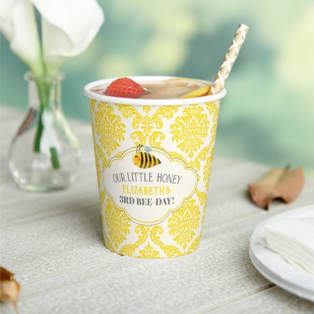 Our Little Honey Bee Birthday Paper Cups (Insitu)