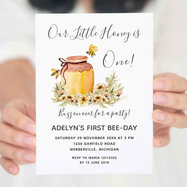 Our little Honey Bee First Birthday  Invitation (Creator Uploaded)