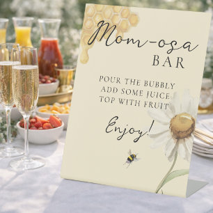 Our Little Honey Bee Themed Baby Shower Momosa Bar Pedestal Sign