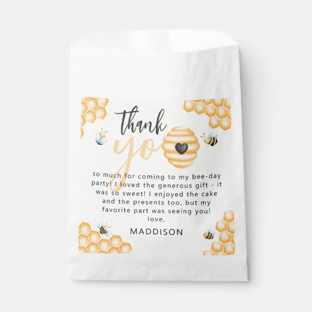 Our Little Honey | First Birthday Favour Bag (Front)
