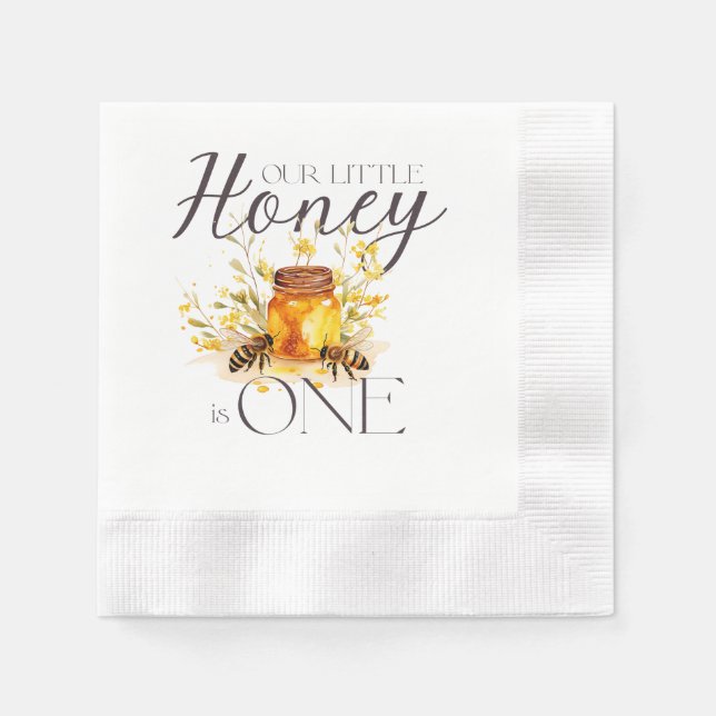 Our Little Honey is One napkin (Front)