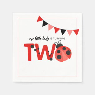 Our Little Lady is Turning Two Ladybug Napkin