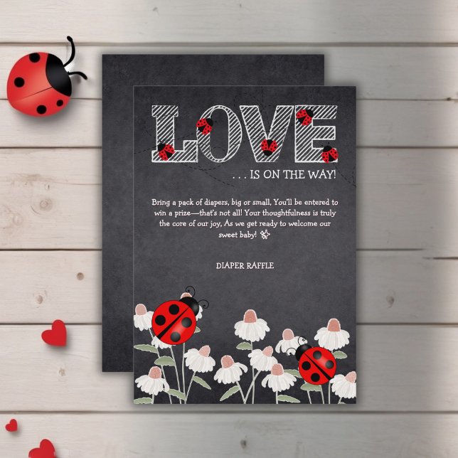 Our Little Love Bug Chalkboard Baby Shower Enclosure Card (Creator Uploaded)