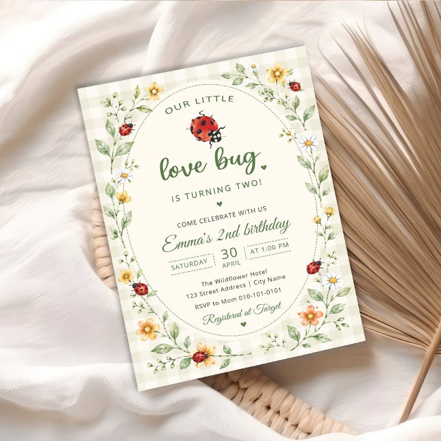 Our Little Love Bug Ladybug 2nd Birthday Invitation (Creator Uploaded)