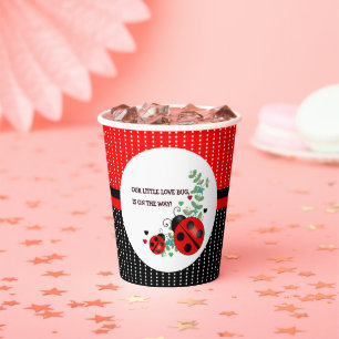Our Little Love Bug Red Black Baby Shower Paper Cups