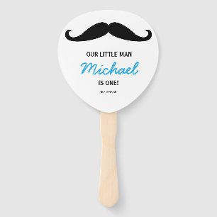 Our Little man is One Custom first birthday Hand Fan