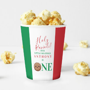 Our Little Meatball is Turning One Birthday Party  Paper Cups