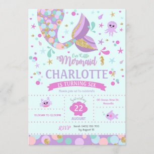 Our Little Mermaid Birthday Invitations Girls Tail