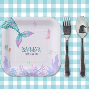 Our Little Mermaid Fun Birthday Party Paper Plate