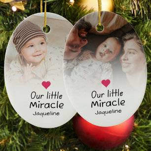 Our Little Miracle Baby Newborn Photo Keepsake  Ceramic Ornament