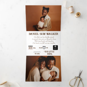 "Our Little Miracle" customizable birth  Tri-Fold Announcement